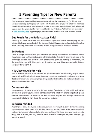 5 parenting tips for new parents congratulations
