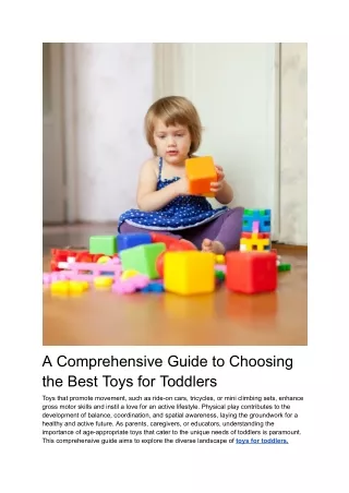 a comprehensive guide to choosing the best toys