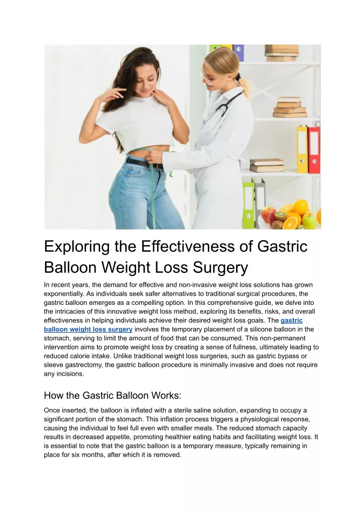 exploring the effectiveness of gastric balloon