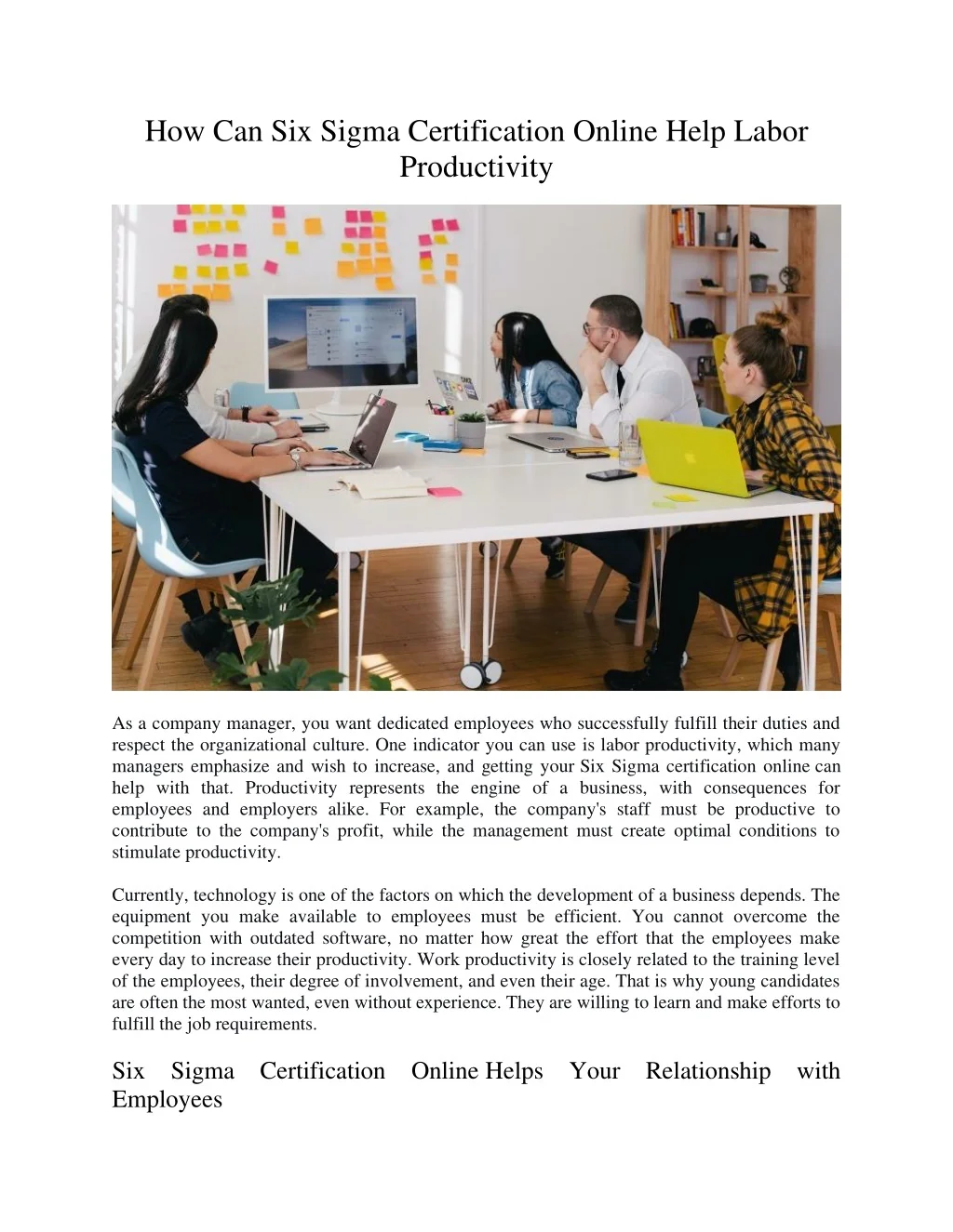 PPT - How Can Six Sigma Certification Online Help Labor Productivity ...