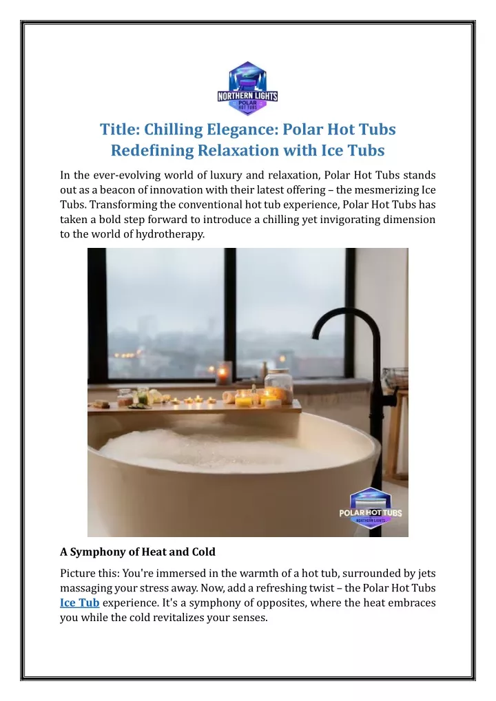 title chilling elegance polar hot tubs redefining