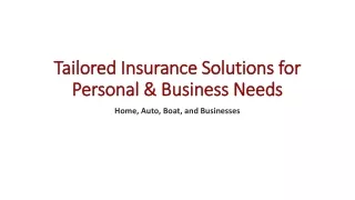 Tailored Insurance Solutions for Personal & Business Needs