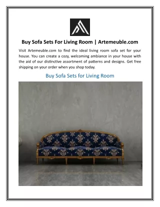 Buy Sofa Sets For Living Room  Artemeuble