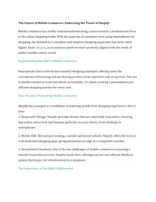 the future of mobile commerce embracing the power