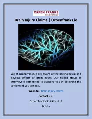 Brain Injury Claims  Orpenfranks.ie