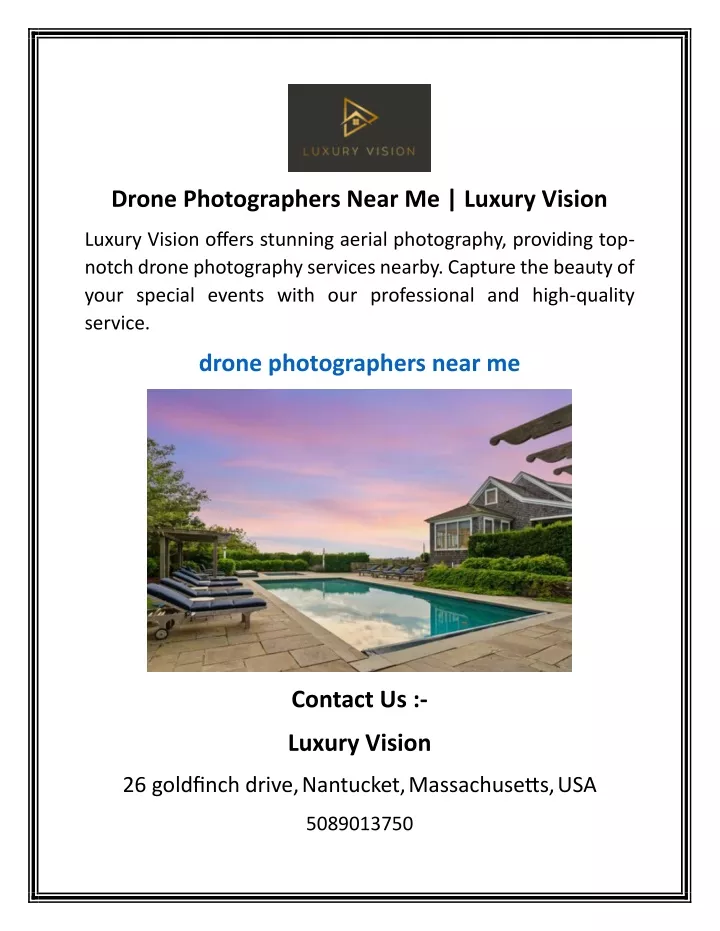 drone photographers near me luxury vision