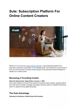 Subscription Platform For  Online Content Creators