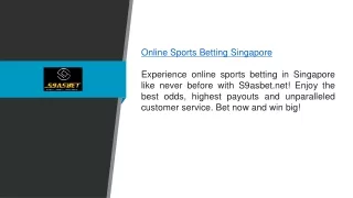 online sports betting singapore experience online