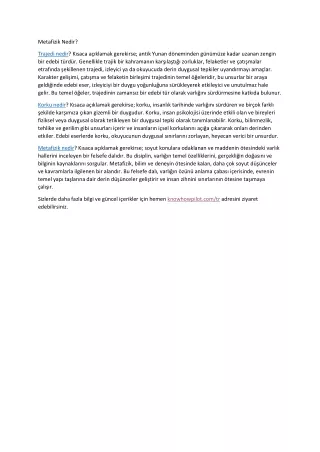 metafizik nedir