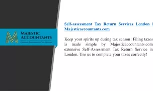 Self-assessment Tax Return Services London  Majesticaccountants.com