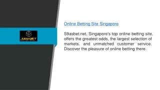 Online Betting Site Singapore S9asbet.net