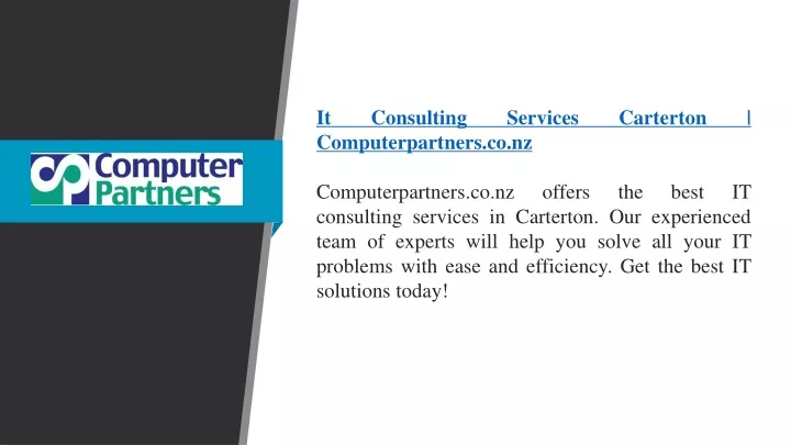 it consulting services carterton computerpartners