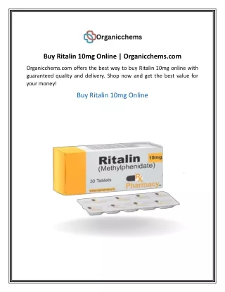 Buy Ritalin 10mg Online  Organicchems