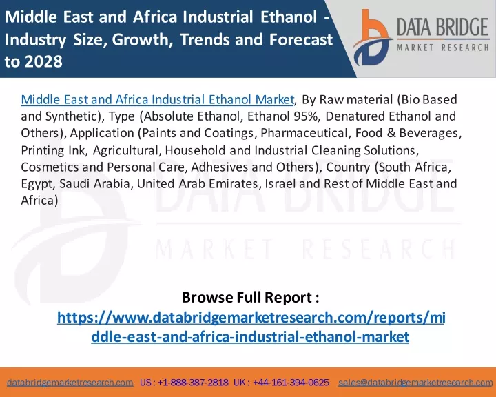 middle east and africa industrial ethanol