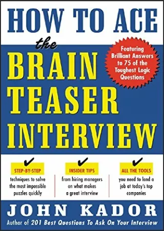 book❤️[READ]✔️ How to Ace the Brainteaser Interview