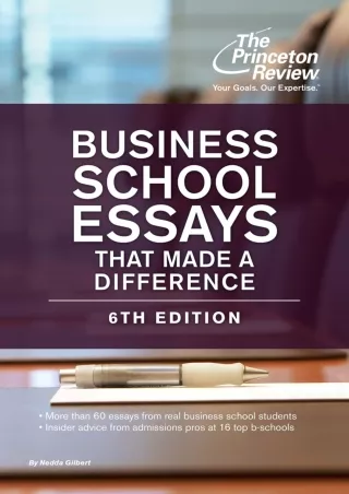 Download⚡️ Business School Essays That Made a Difference, 6th Edition (Graduate School Admissions Guides)