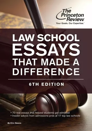 Pdf⚡️(read✔️online) Law School Essays That Made a Difference, 6th Edition (Graduate School Admissions Guides)