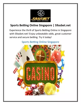 Sports Betting Online Singapore S9asbet.net