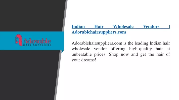 indian hair wholesale vendors