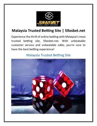 malaysia trusted betting site s9asbet net