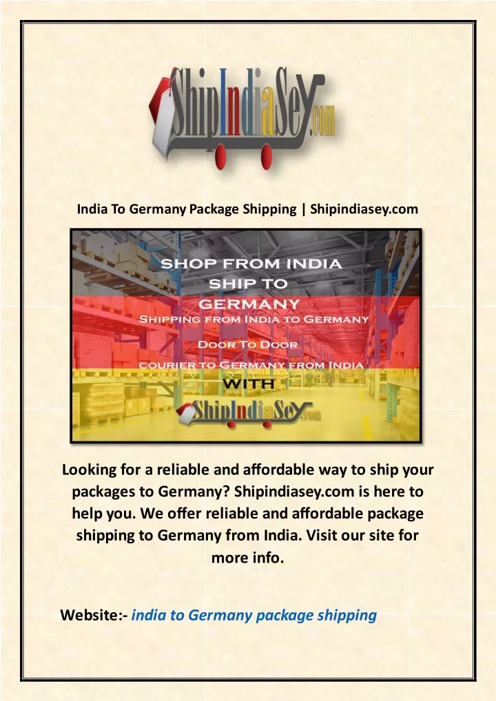 india to germany package shipping shipindiasey com