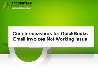countermeasures for quickbooks email invoices not working issue