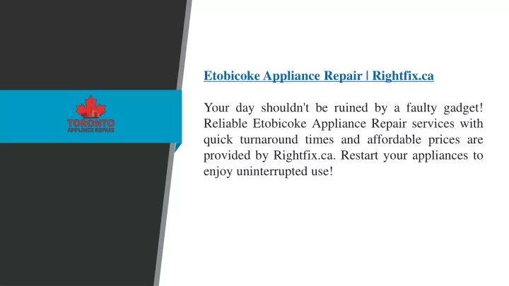 etobicoke appliance repair rightfix ca your