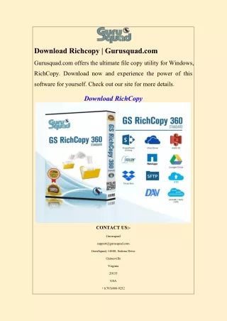 Download Richcopy  Gurusquad.com