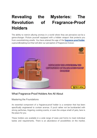 Revealing the Mysteries_ The Revolution of Fragrance-Proof Holders