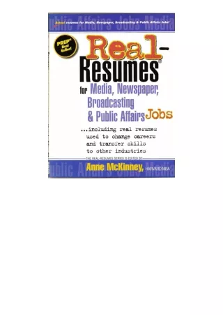 ❤️get (⚡️pdf⚡️) download RealResumes for Media Newspaper Broadcasting and Public