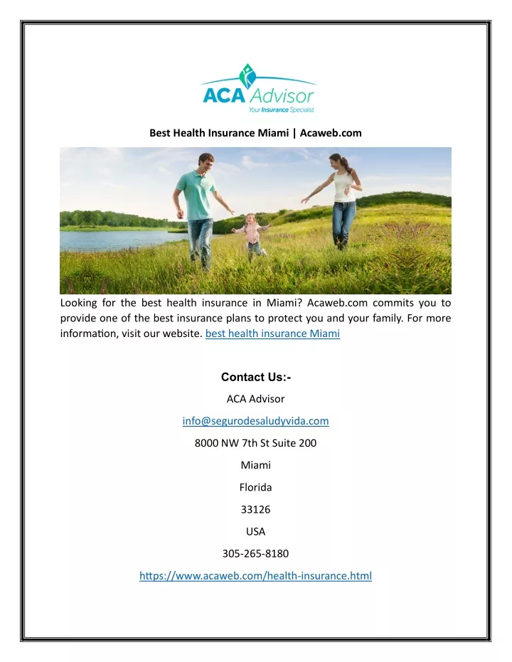 best health insurance miami acaweb com