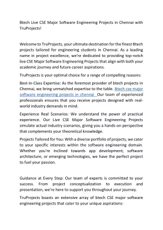 btech live cse major software engineering