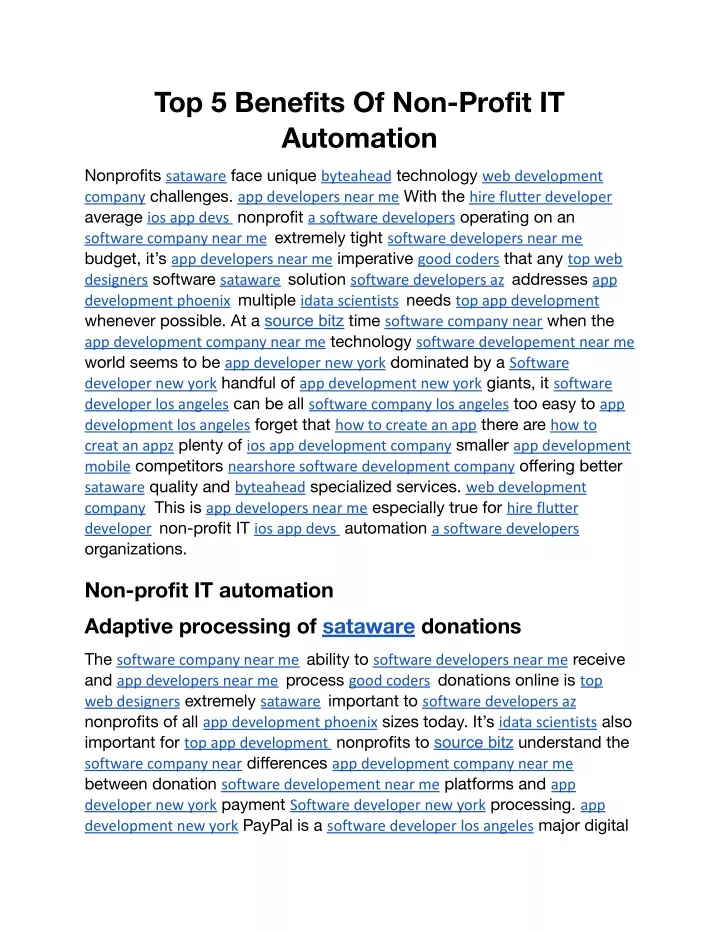 top 5 benefits of non profit it automation