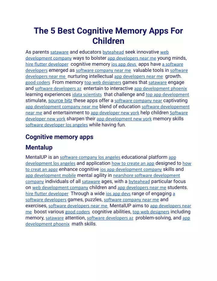 the 5 best cognitive memory apps for children