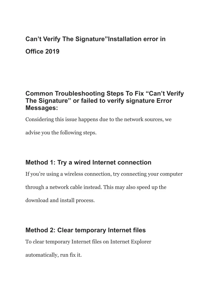 can t verify the signature installation error in