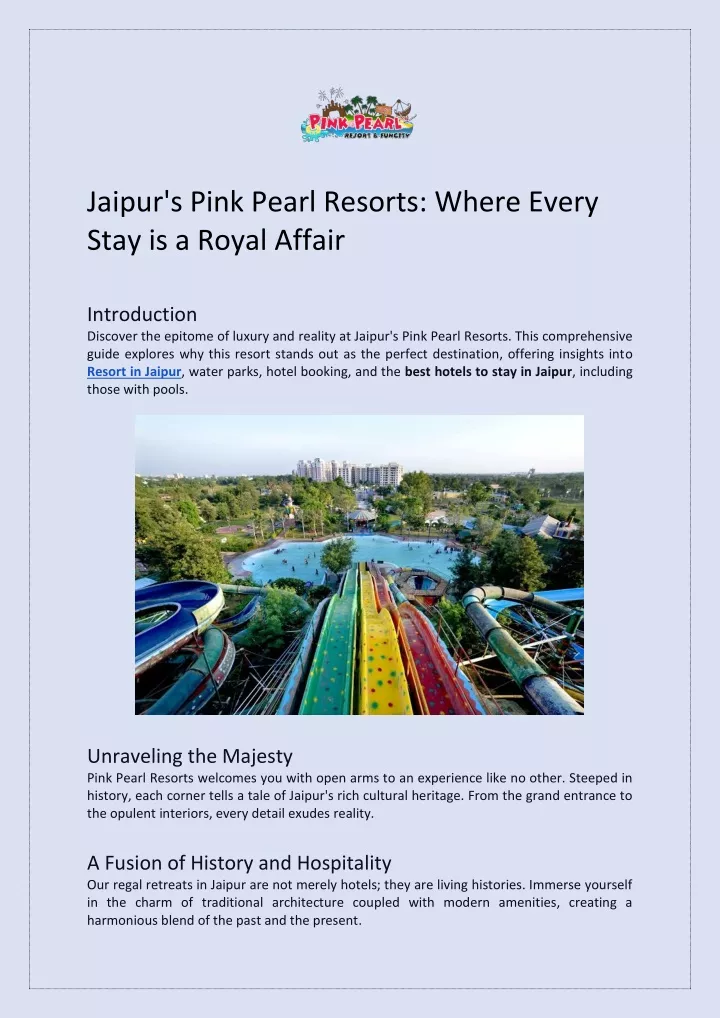 jaipur s pink pearl resorts where every stay