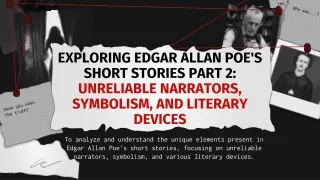 EXPLORING EDGAR ALLAN POE'S SHORT STORIES Part 2.