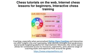 Chess tutorials on the web, Internet chess lessons for beginners, Interactive chess training