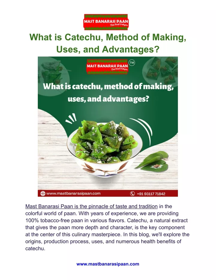 what is catechu method of making uses