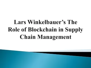 lars winkelbauer s the role of blockchain in supply chain management