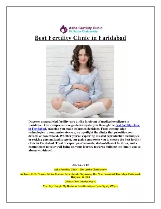 Find the Best Fertility Clinic in Faridabad