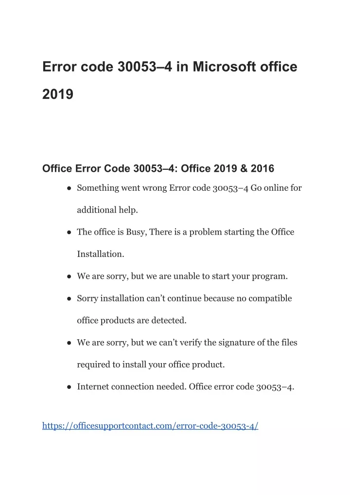 error code 30053 4 in microsoft office