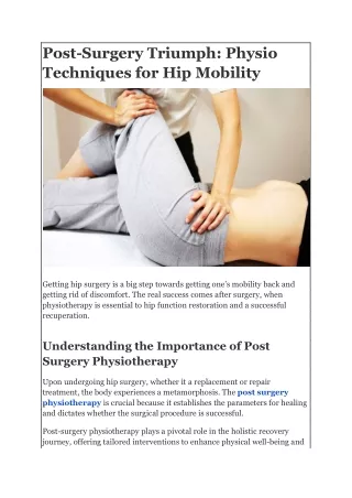 Post-Surgery Triumph_ Physio Techniques for Hip Mobility