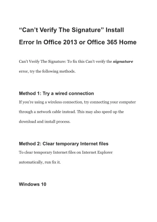 can t verify the signature install