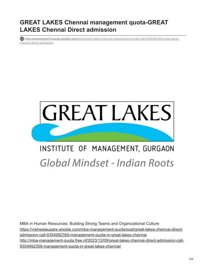 great lakes chennai management quota great lakes