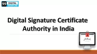 Digital Signature Certificate Authority in India