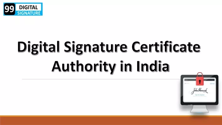 digital signature certificate authority in india