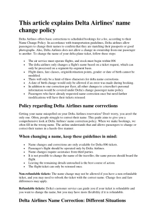 Delta name change policy