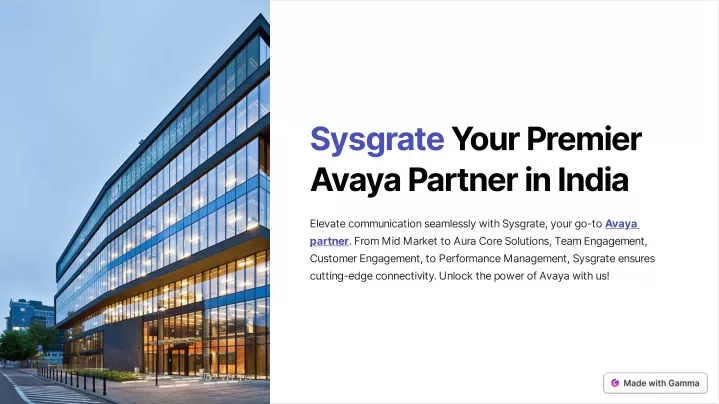 sysgrate your premier avaya partner in india