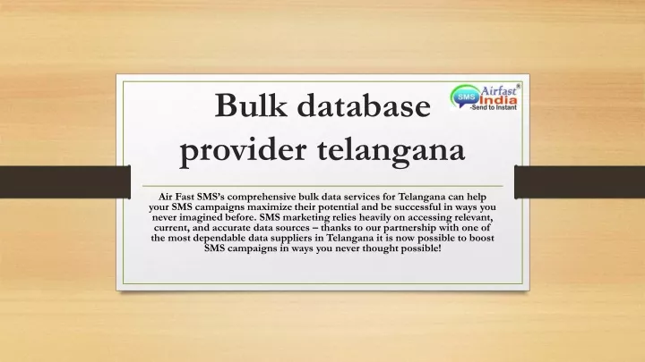 bulk database provider telangana